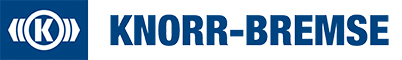 Knorr-Bremse company logo on blue background.