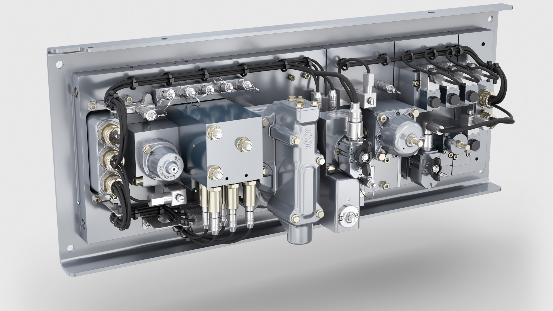 Hydraulic control unit with valves and connectors