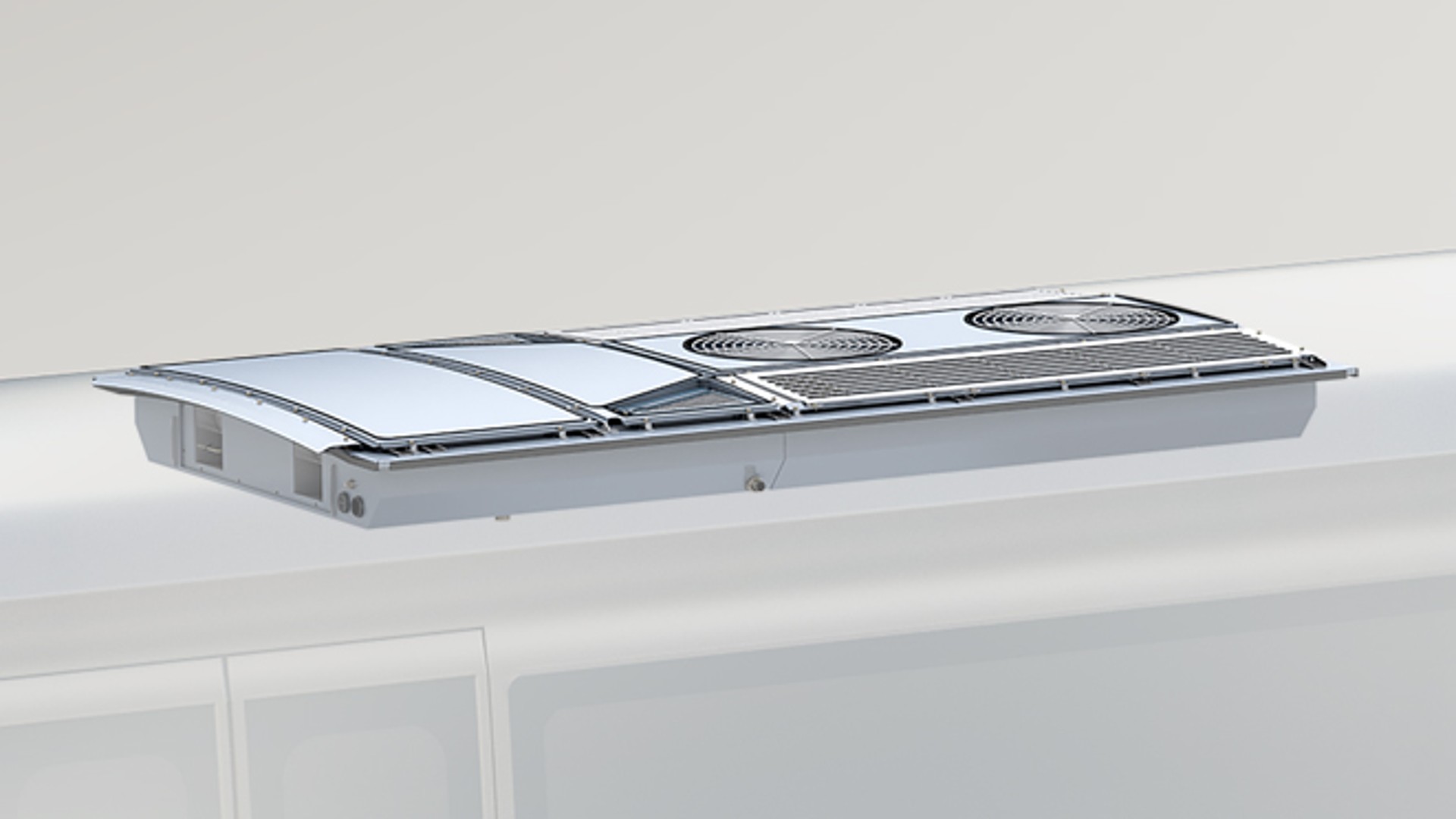 Vehicle rooftop air conditioning unit with ventilation