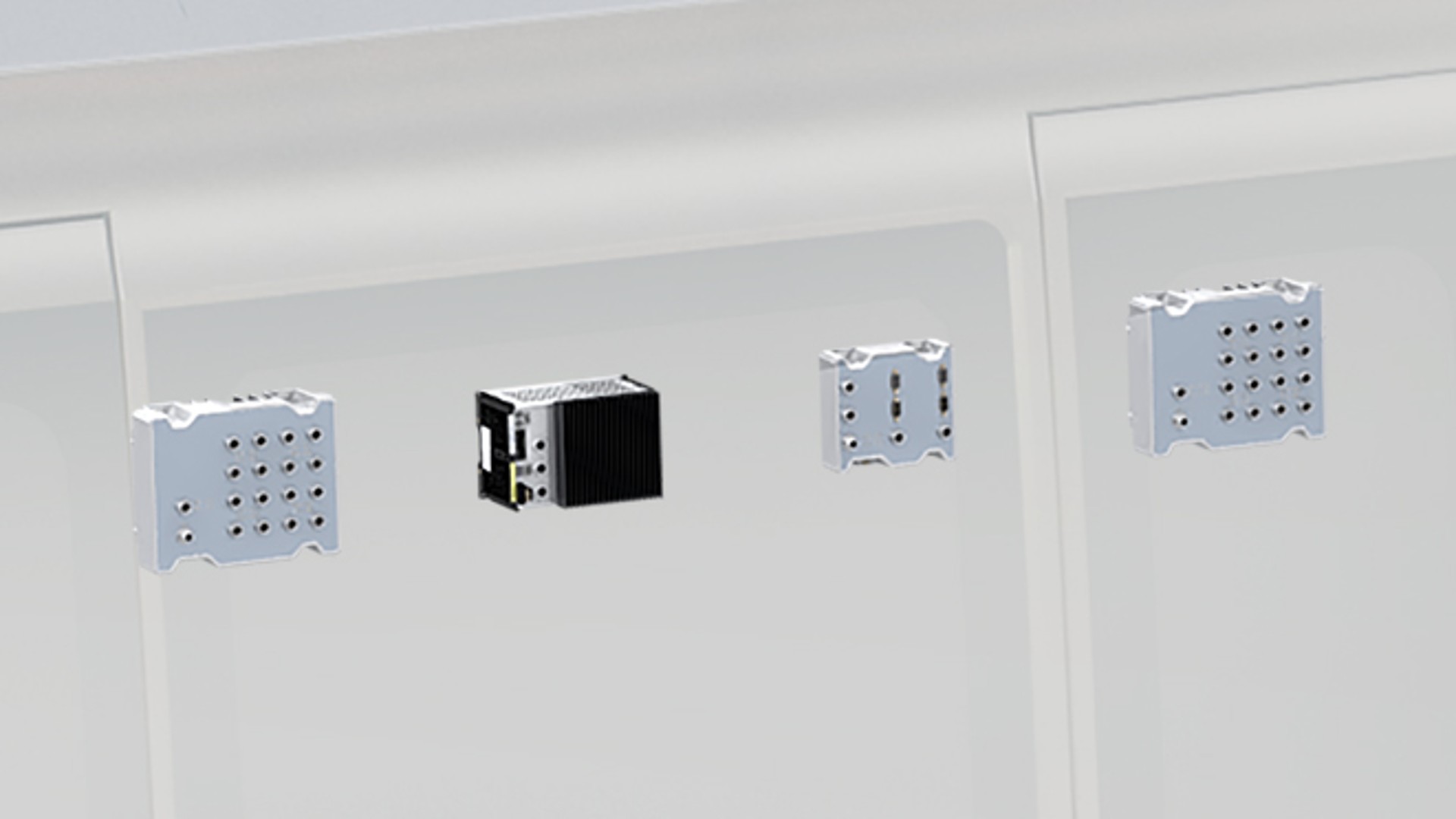 Electronic connectors and components on a control