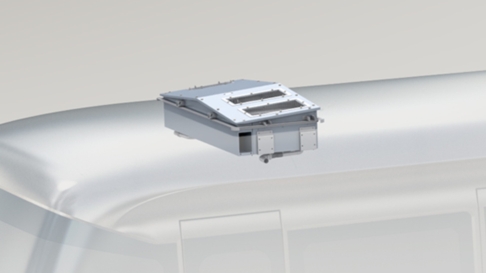 Train roof-mounted technology system for enhanced performance.