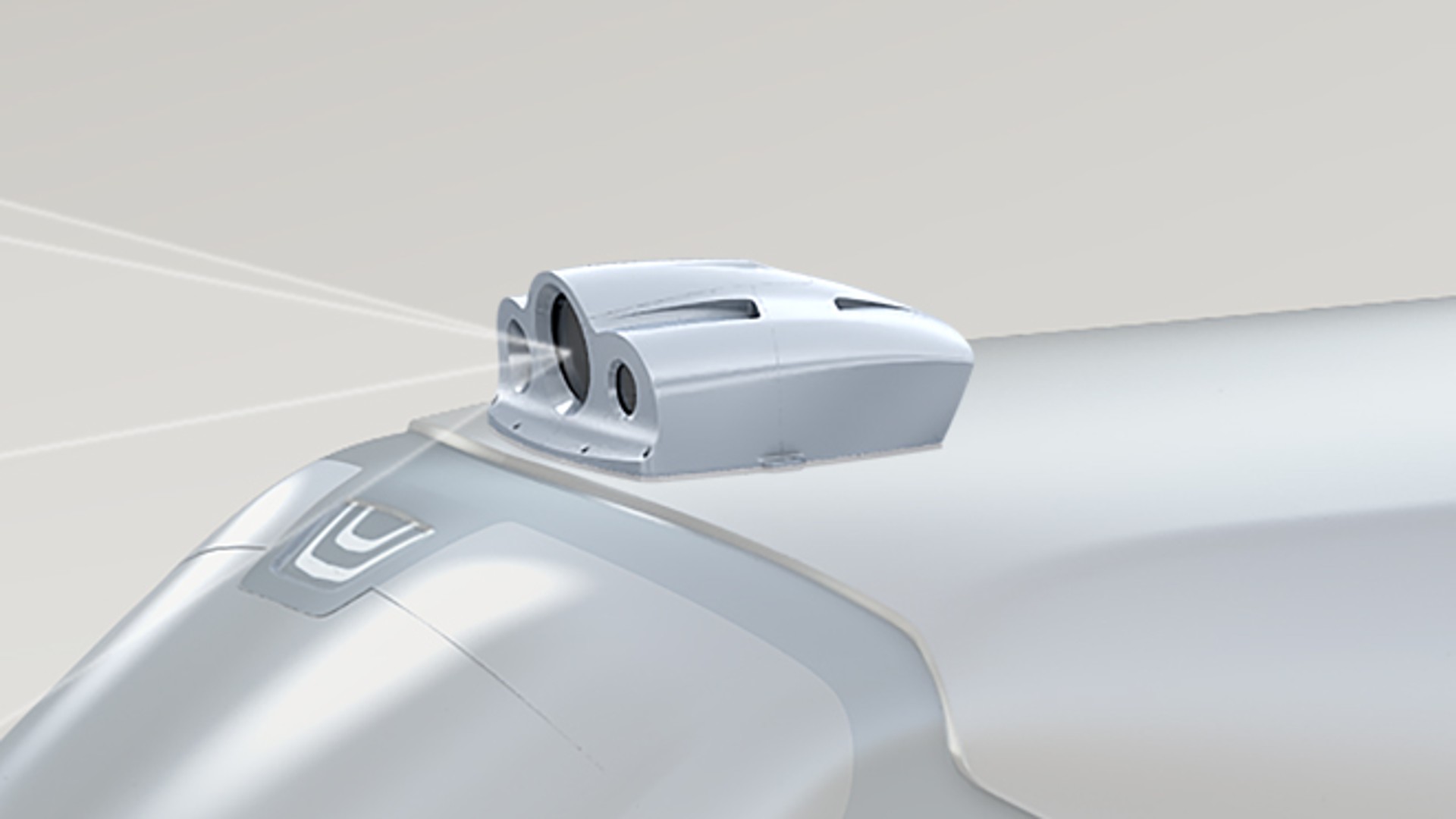 Train roof with aerodynamic technology component.
