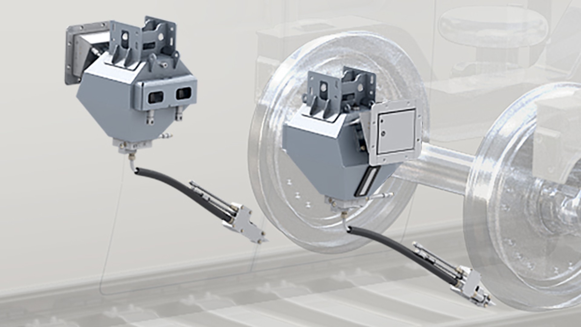 Train wheel braking system components and mechanisms.