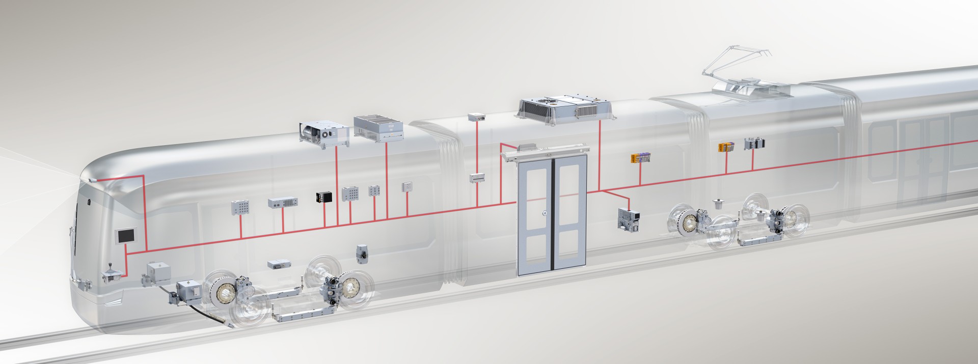 Train demonstration showcasing various integrated technologies.