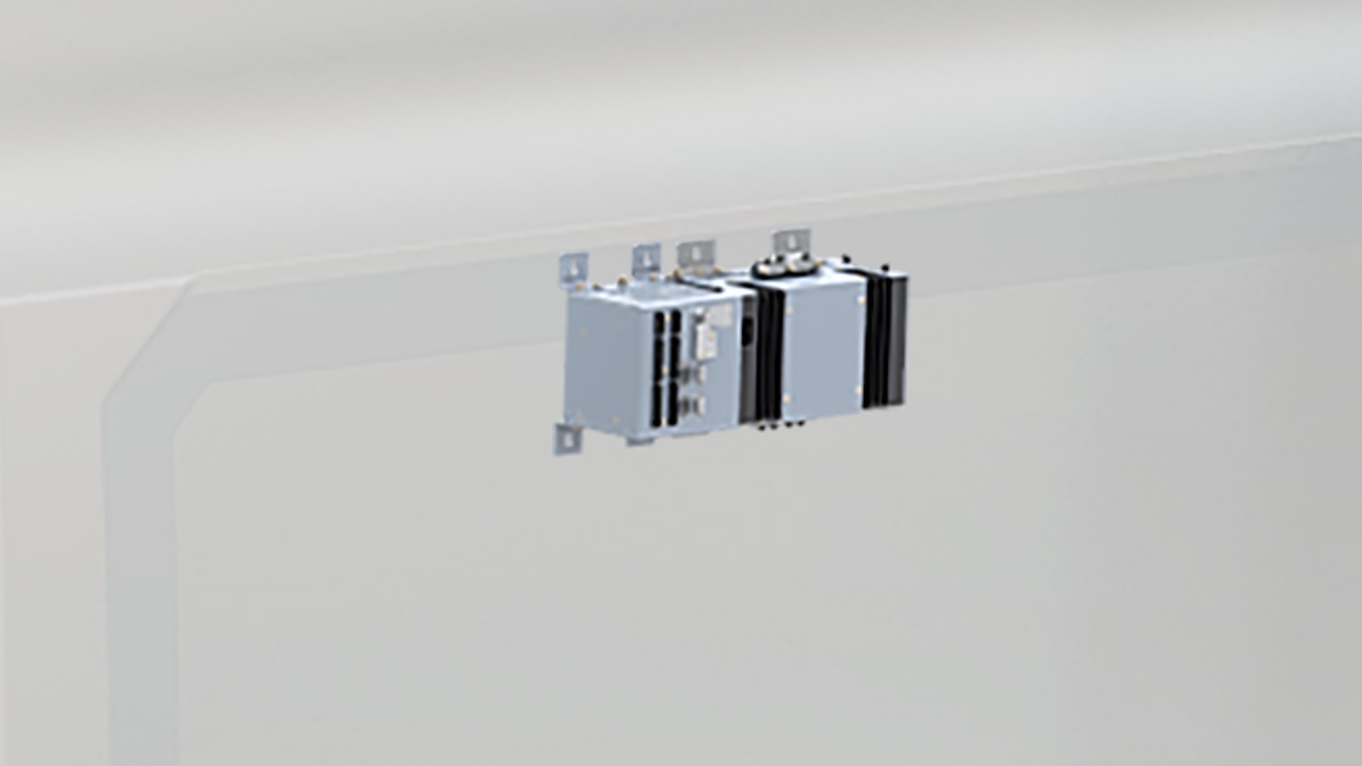 Railway braking system electronic components assembly.