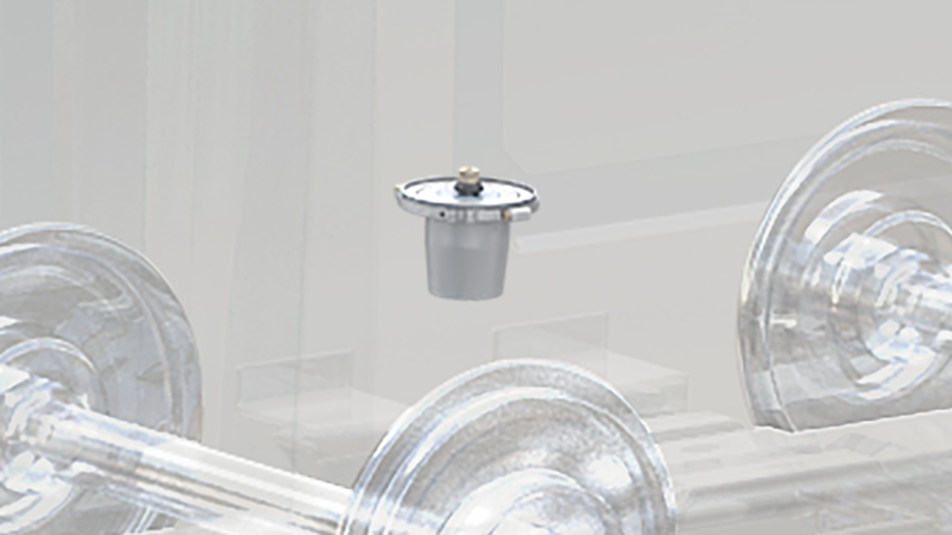 Automotive component surrounded by circular metal parts
