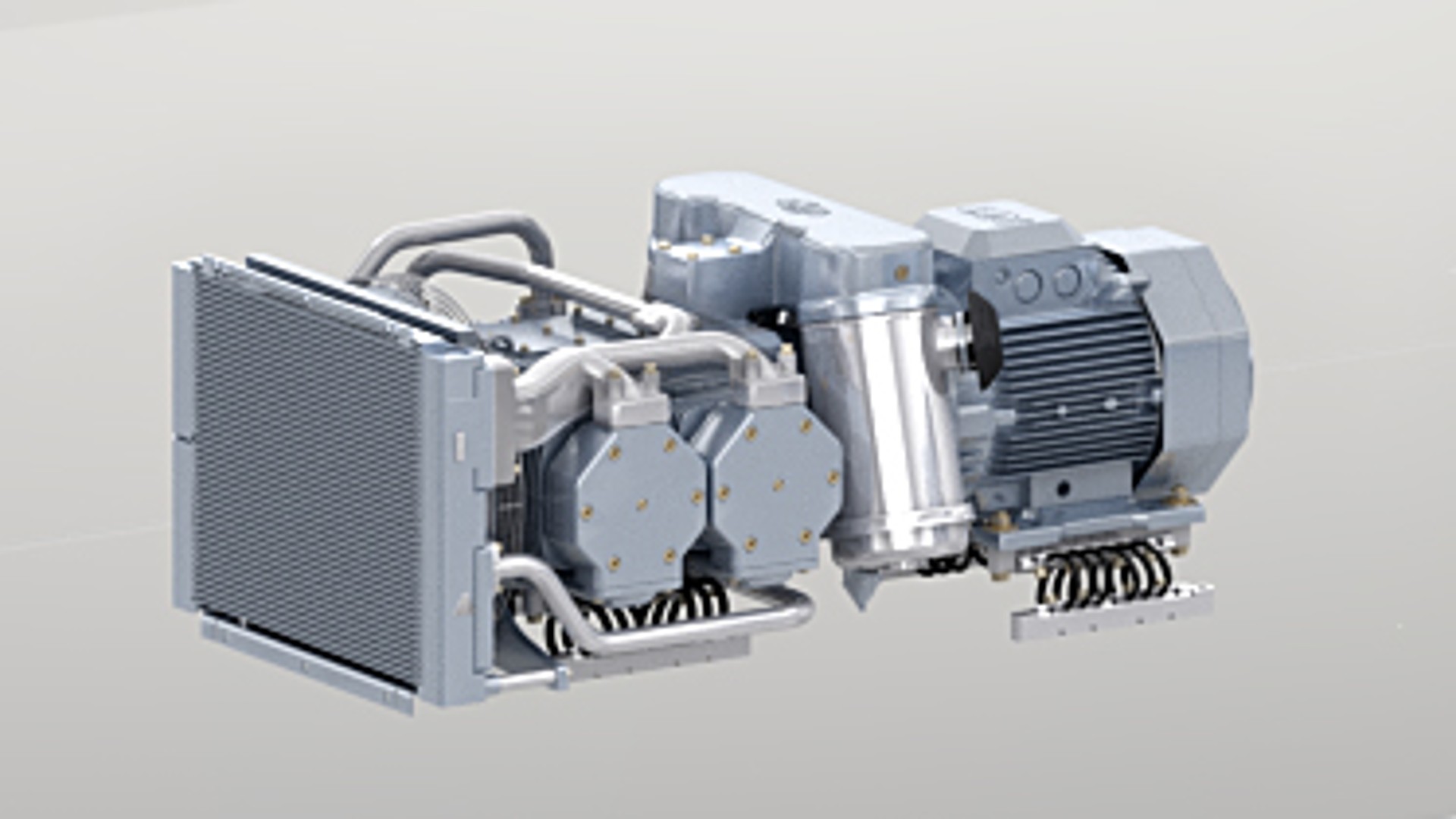 Industrial cooling system with motor and components