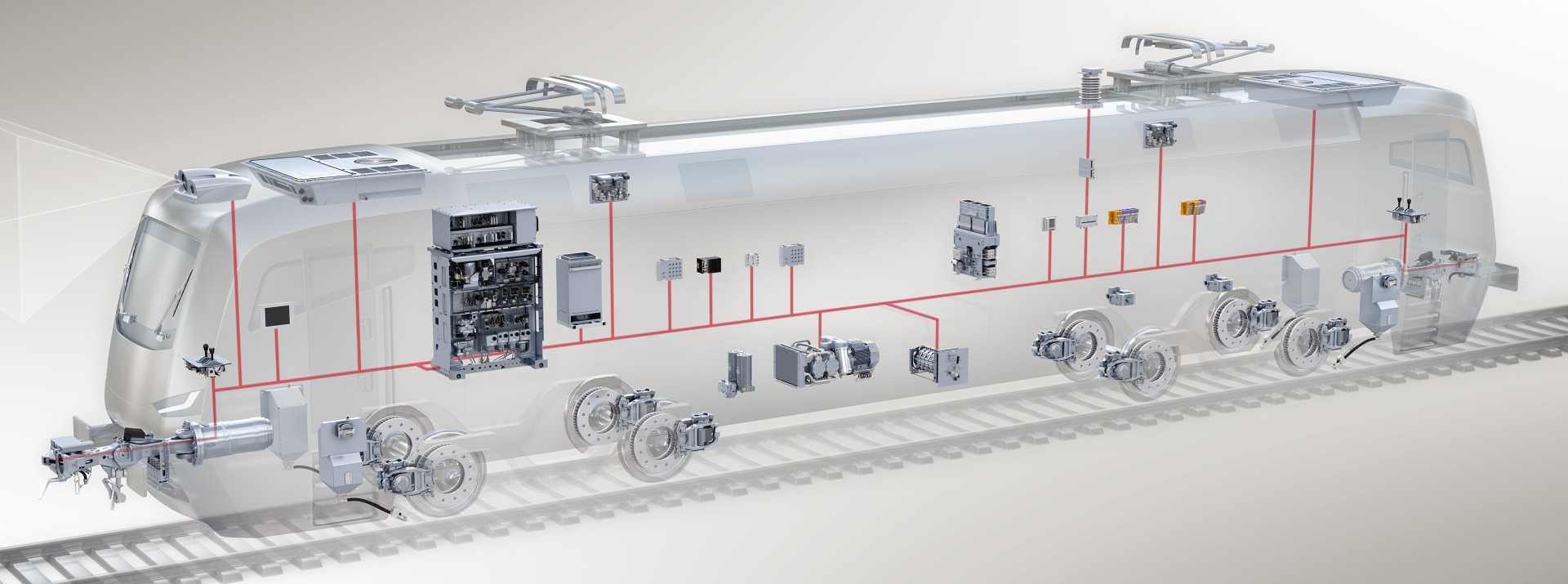 Rail vehicle components with detailed diagrammatic illustration.