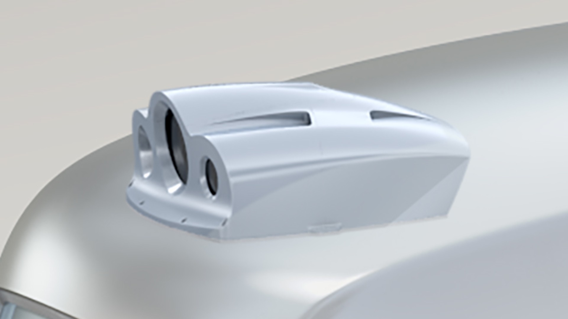 Aerodynamic roof-mounted device on vehicle surface
