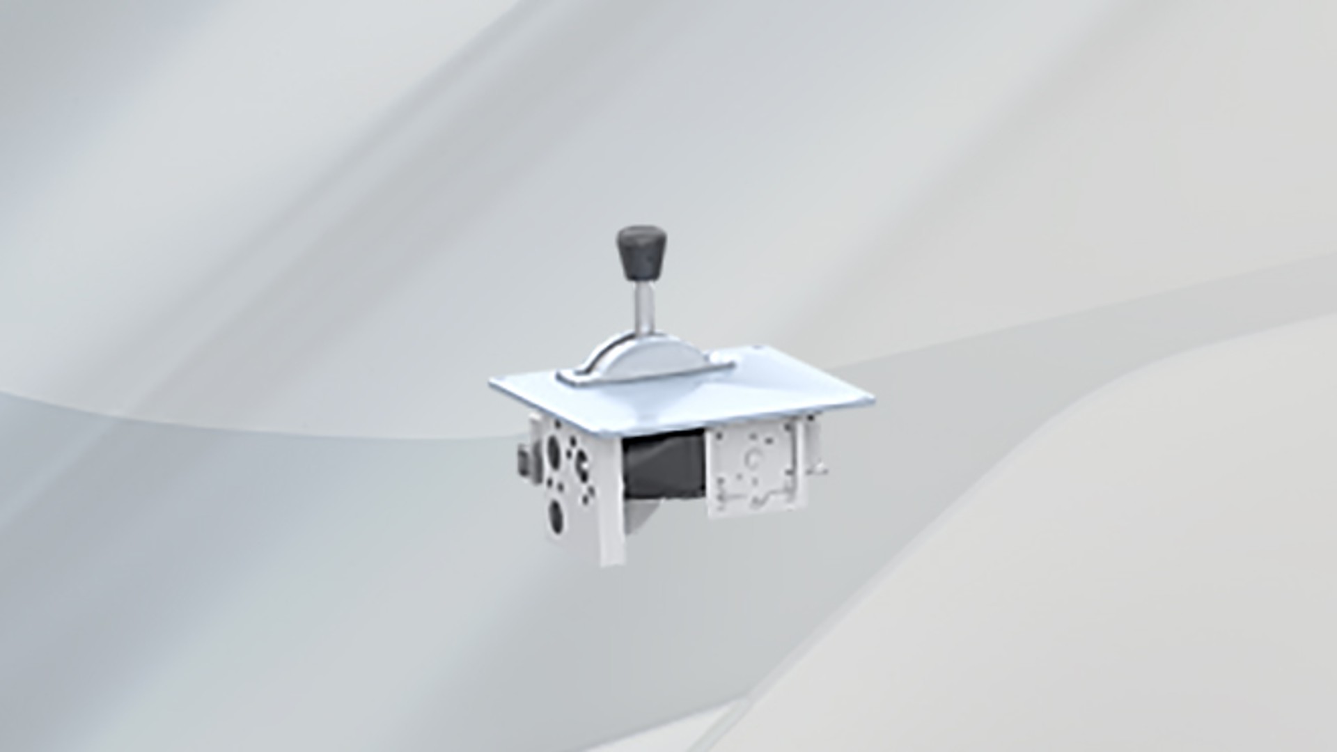 Control lever assembly on a sleek background.