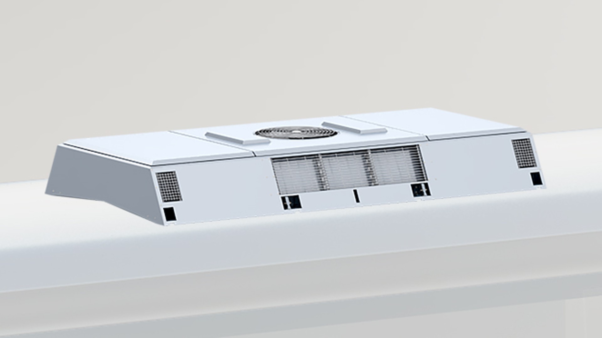 Rail vehicle cooling system with ventilation components.