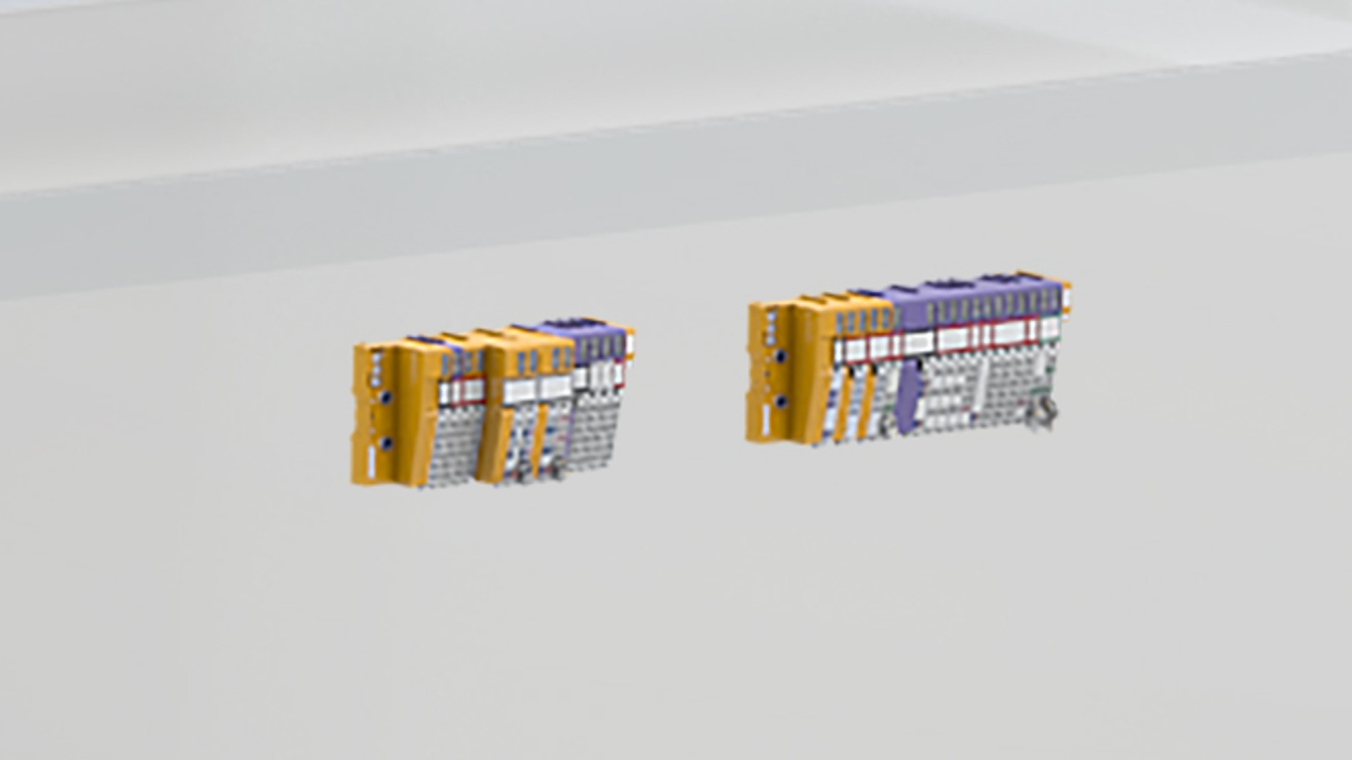 Railway technology components displayed against a white