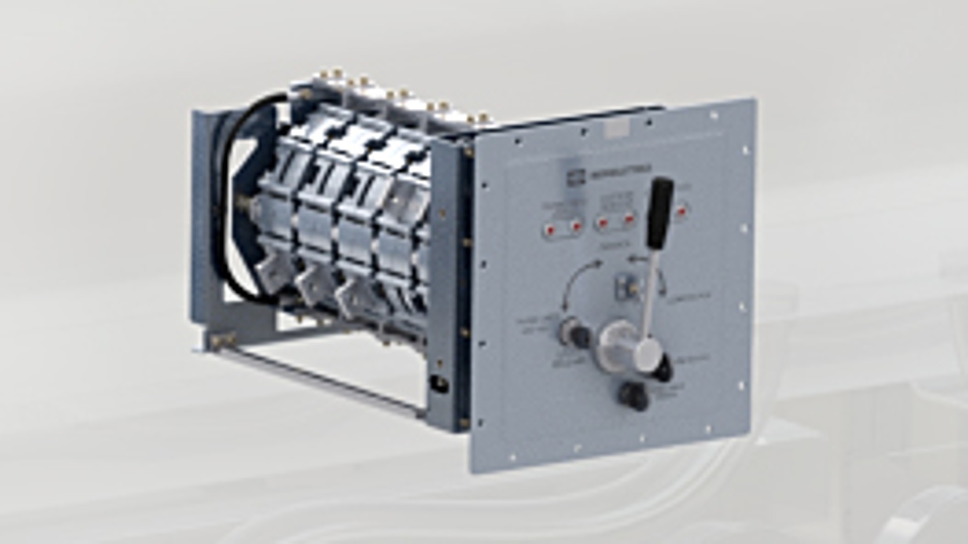 Railway braking system technology component illustration.
