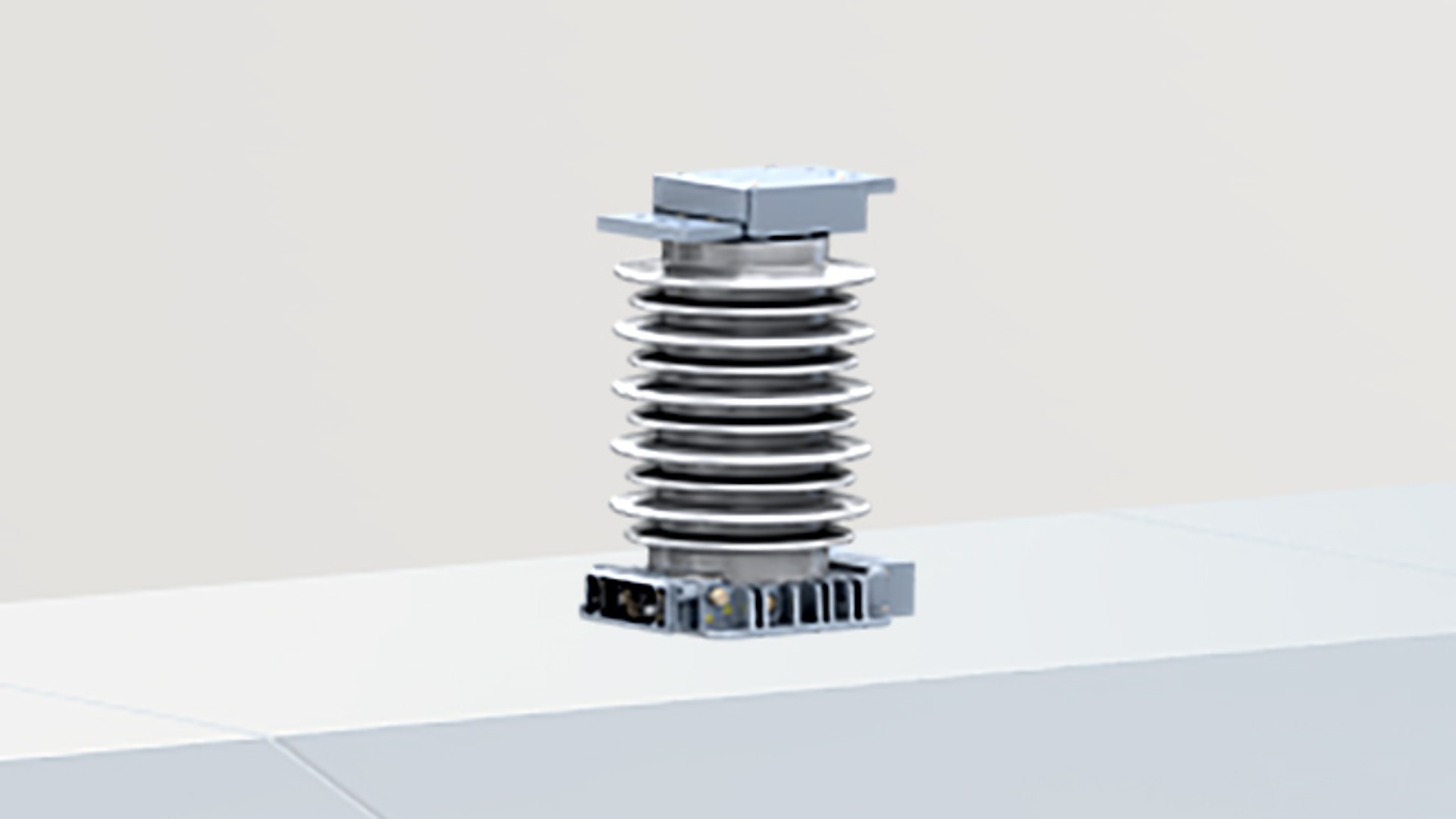 Industrial suspension system component on a white