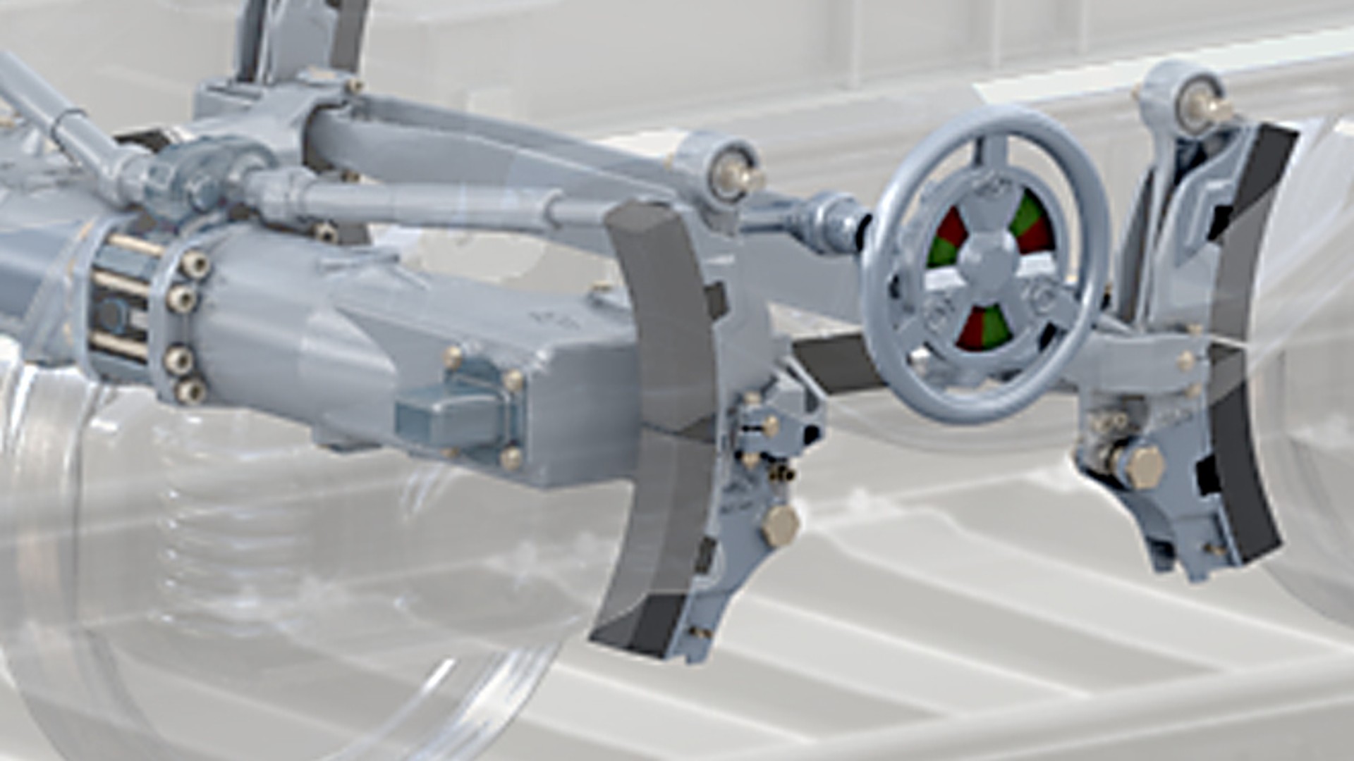 Automotive braking system with wheel and components.