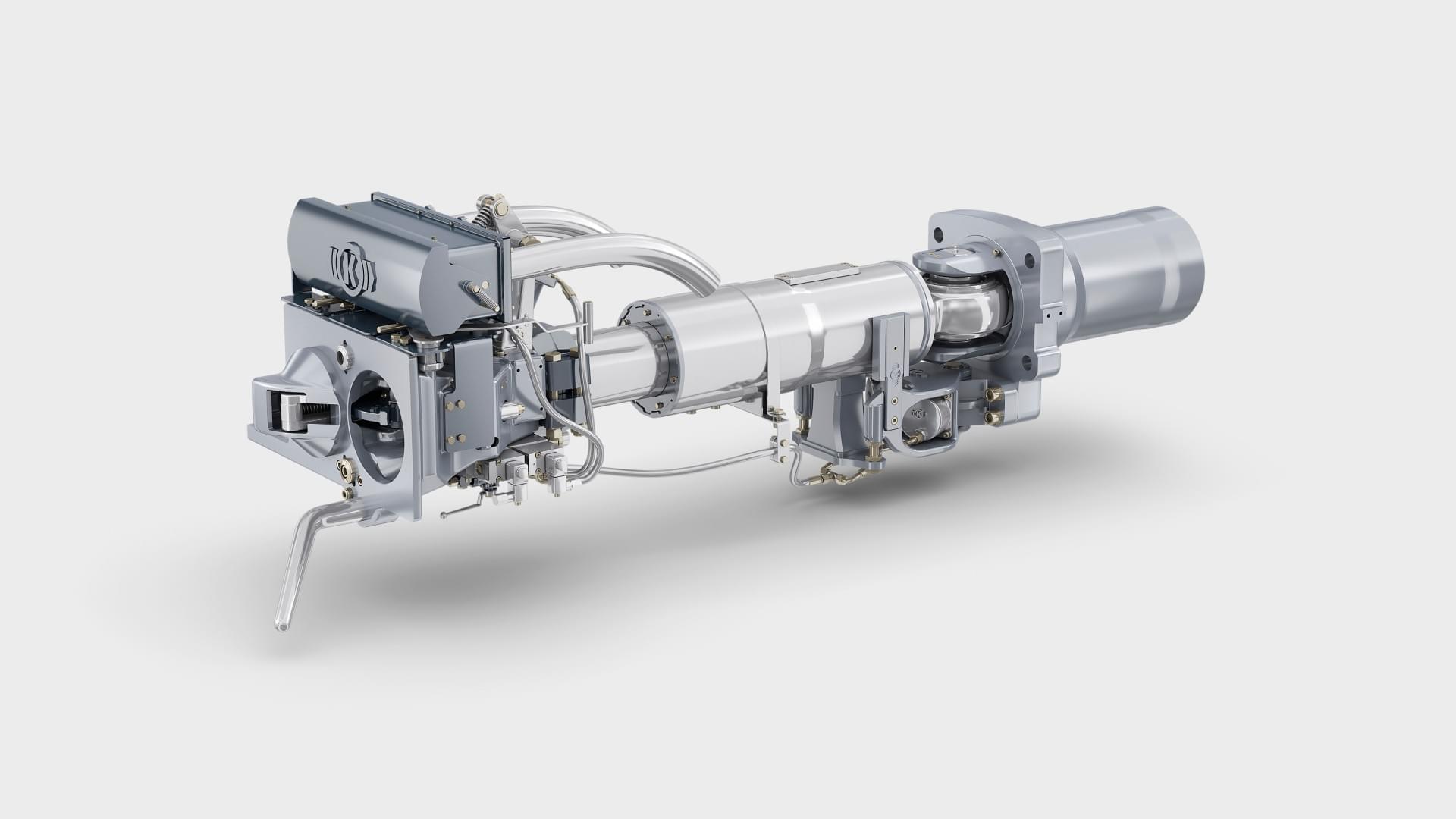 Automotive component with metallic finish and connections.