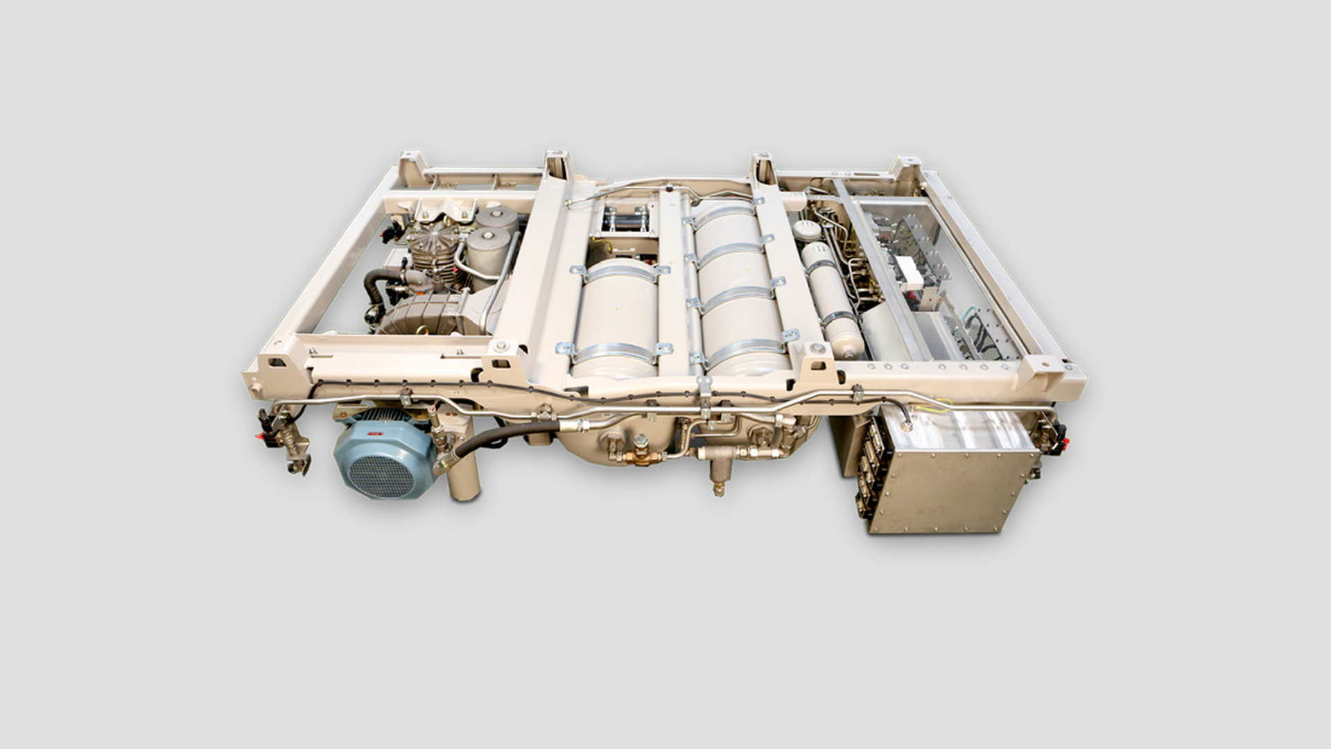 Pre-assembled brake control module in frame for trains