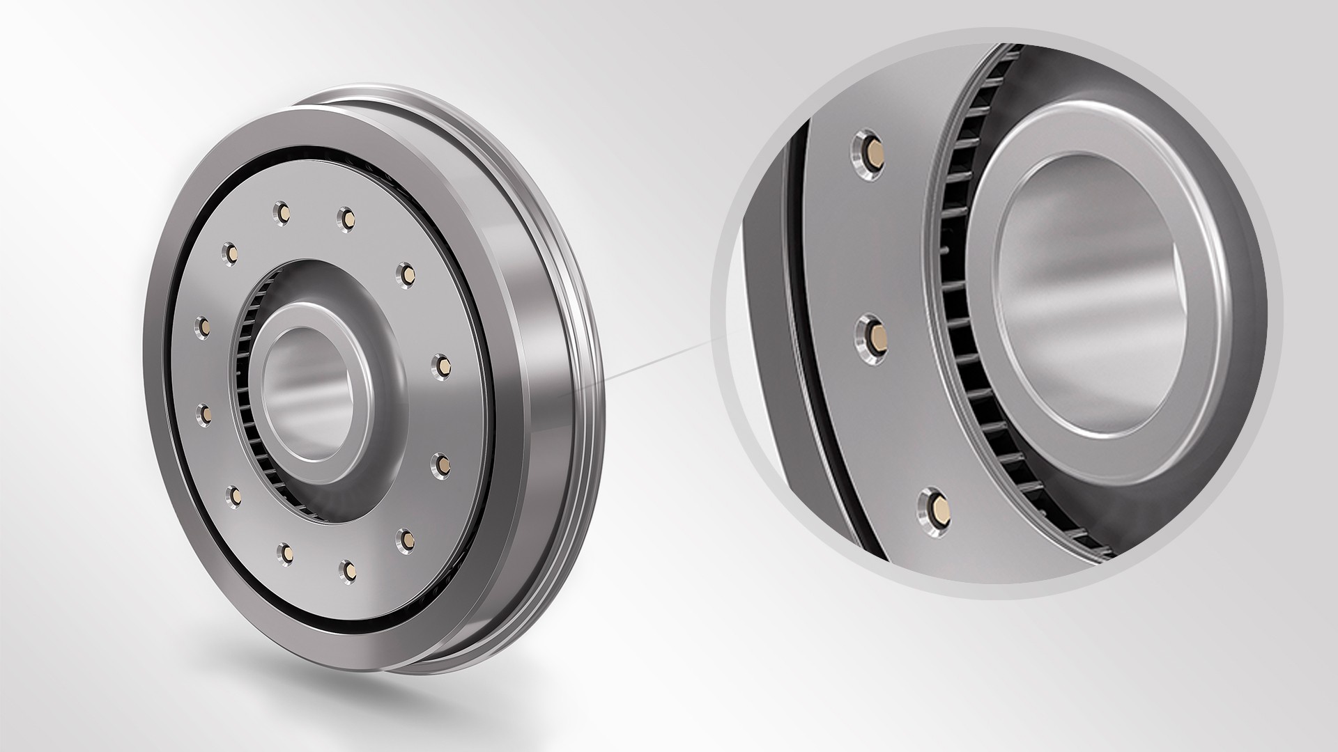 Precision engineered metallic brake component with detailed