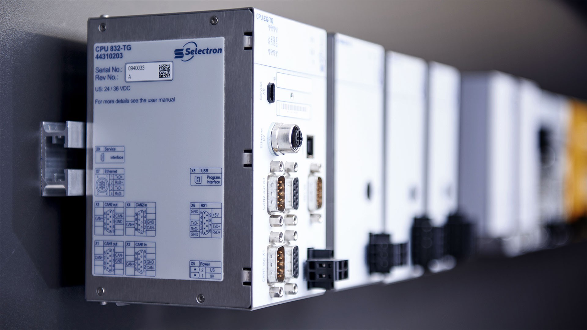Electrical control units mounted on a wall.