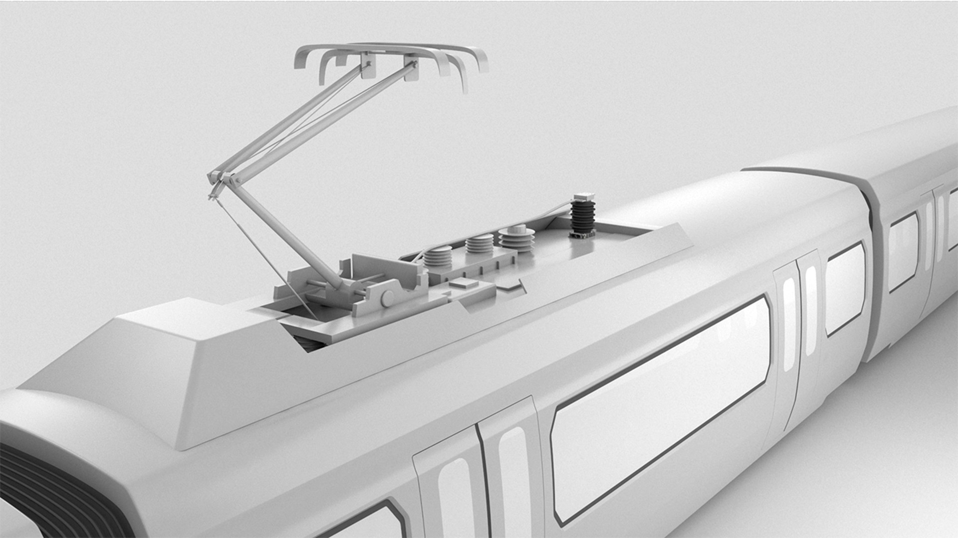 Train overhead line equipment and pantograph system.