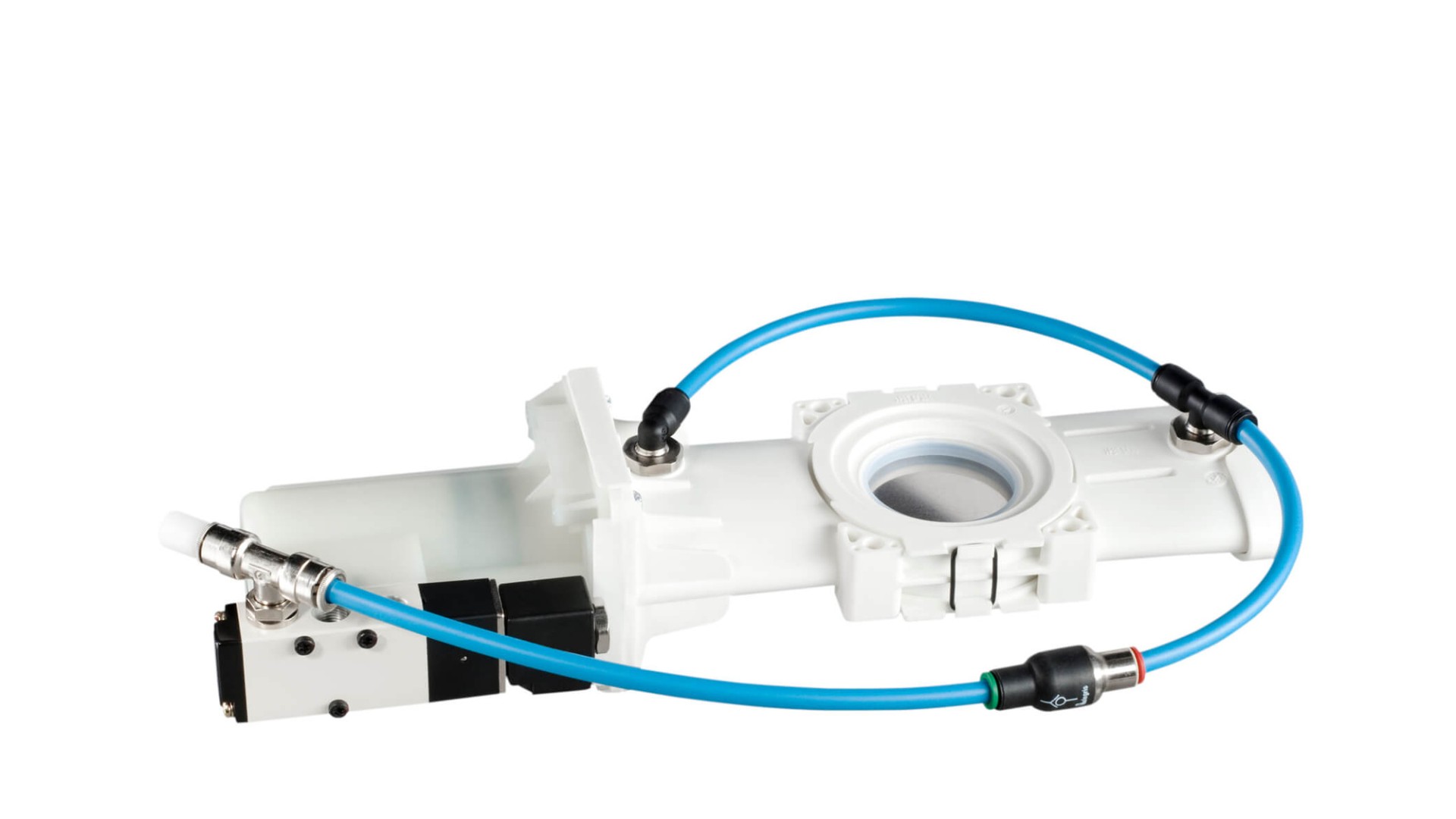 Evac vacuum toilet with connection hose, 3D render