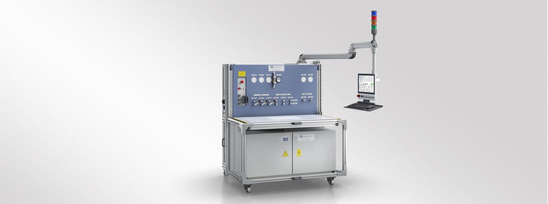 Testing equipment with control panel and monitor.