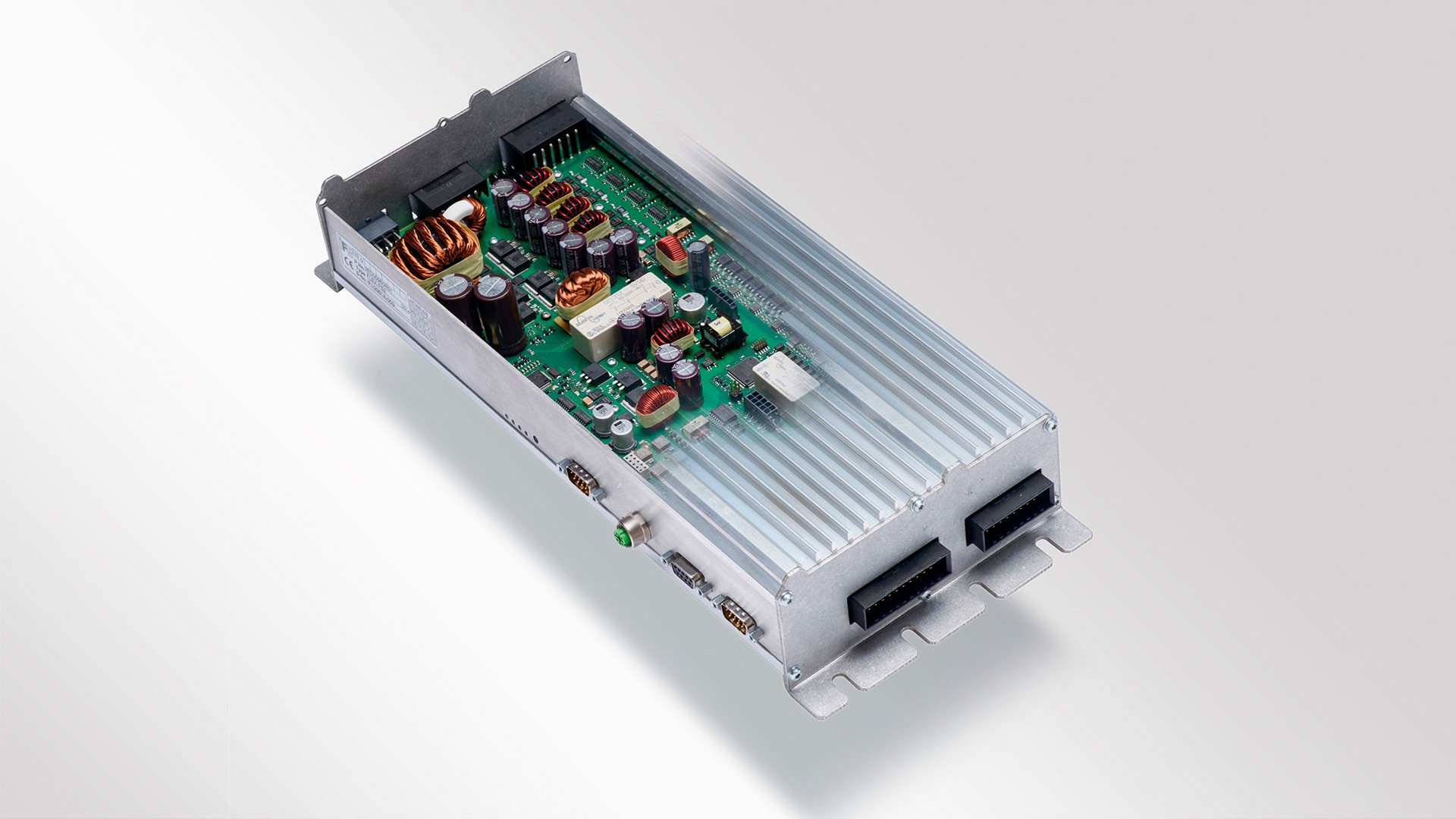 Electronic control unit with circuit board components.