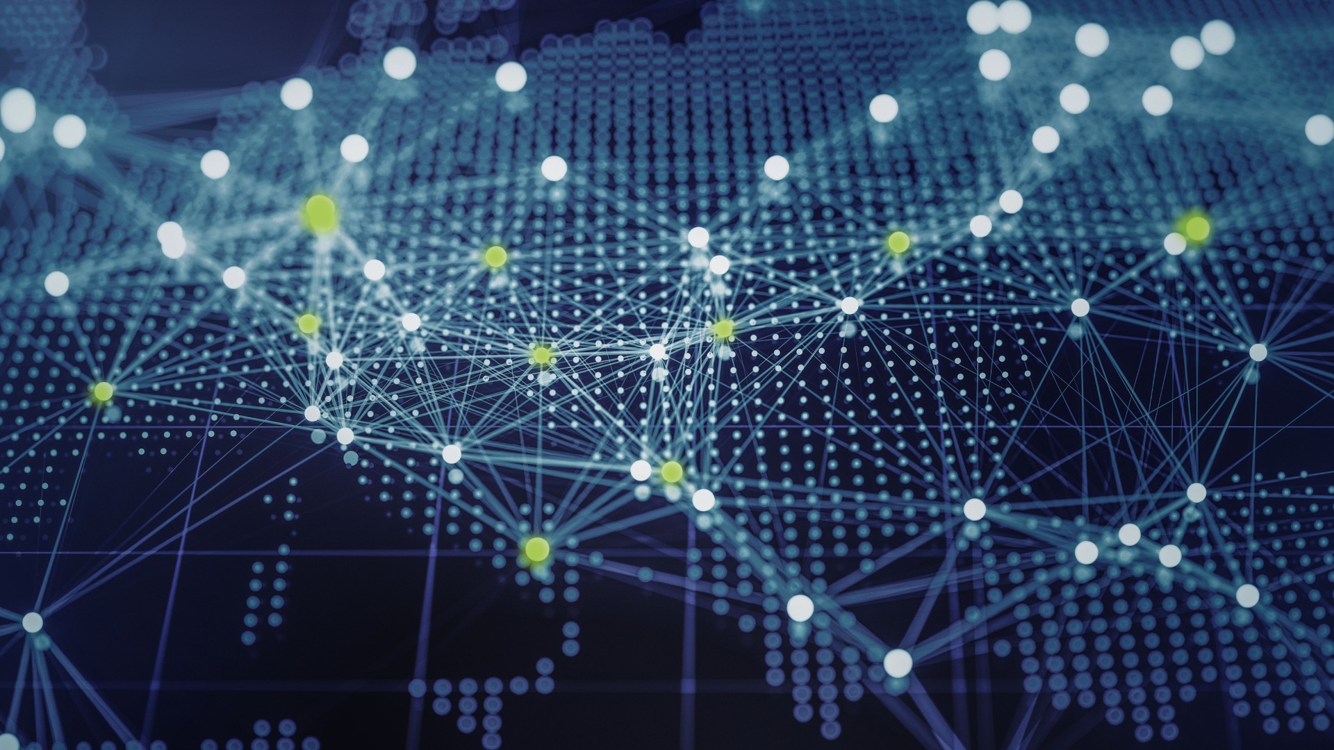 Global network connections with bright data points.