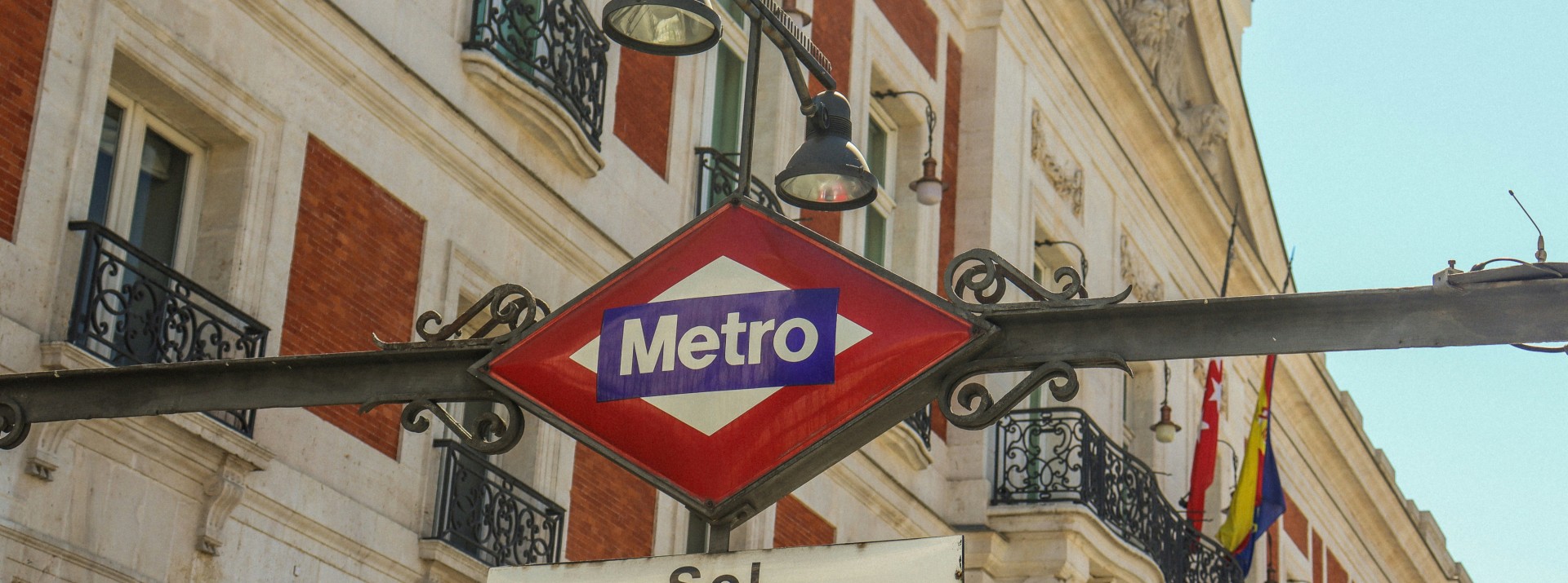 Metro sign at Sol station in Madrid.