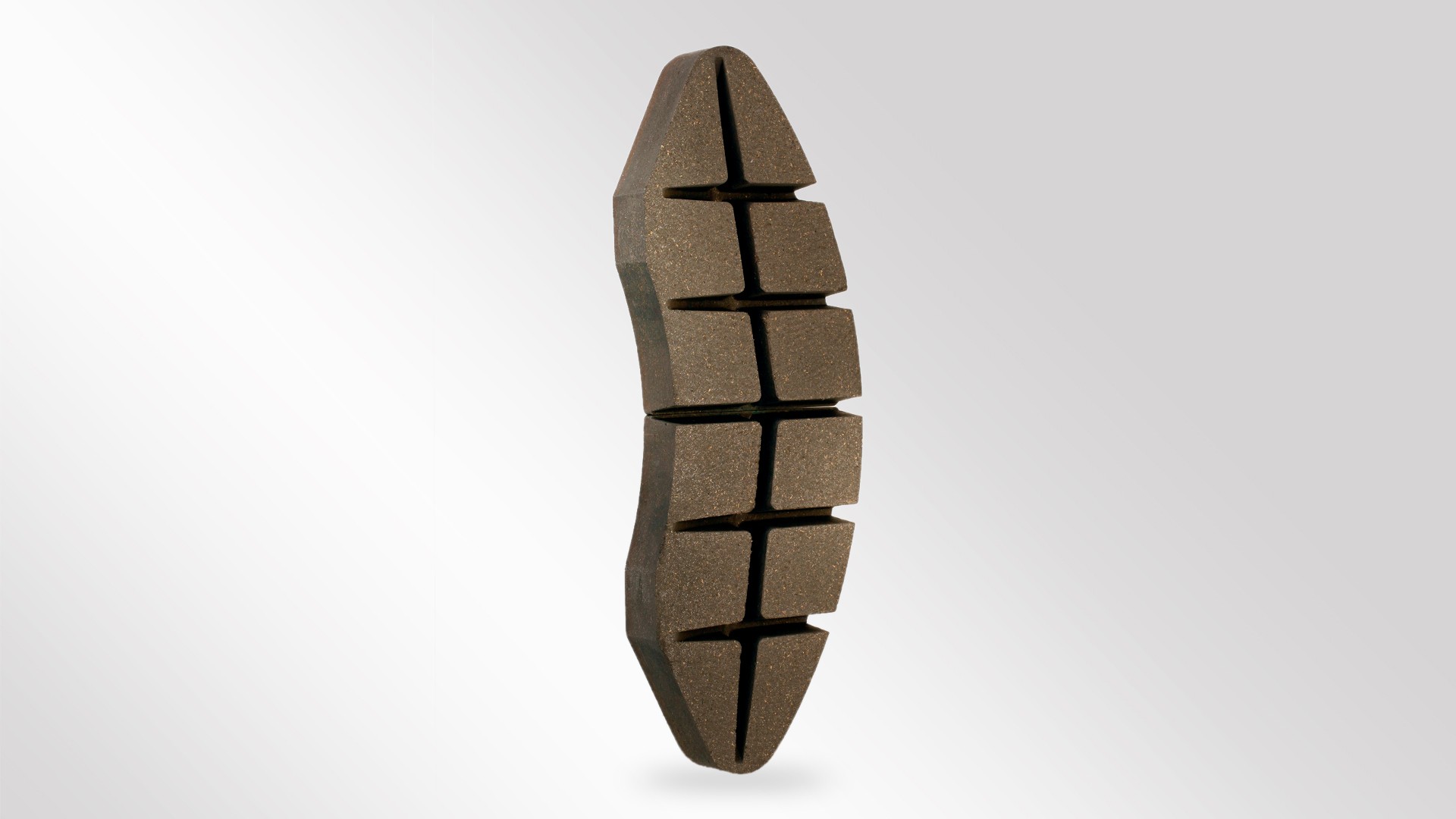 Brake pad displayed on a gray background.