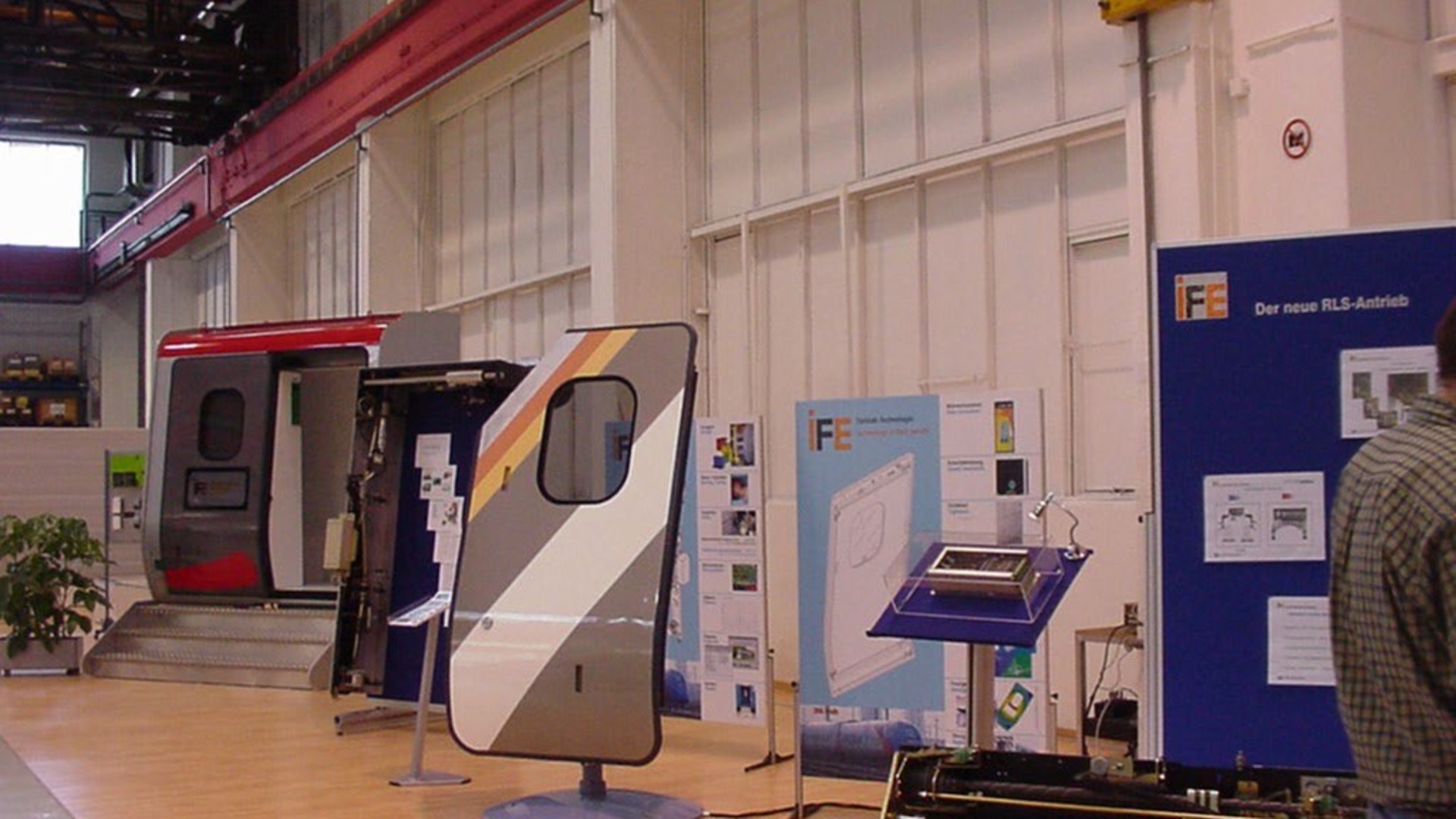 Exhibition showcasing railway technology and equipment.
