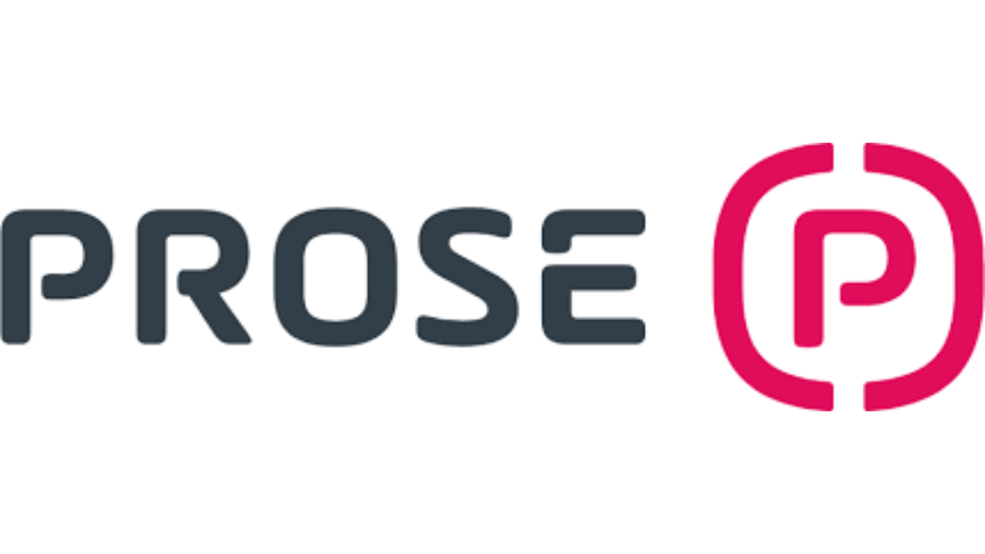 PROSE logo in dark gray and pink