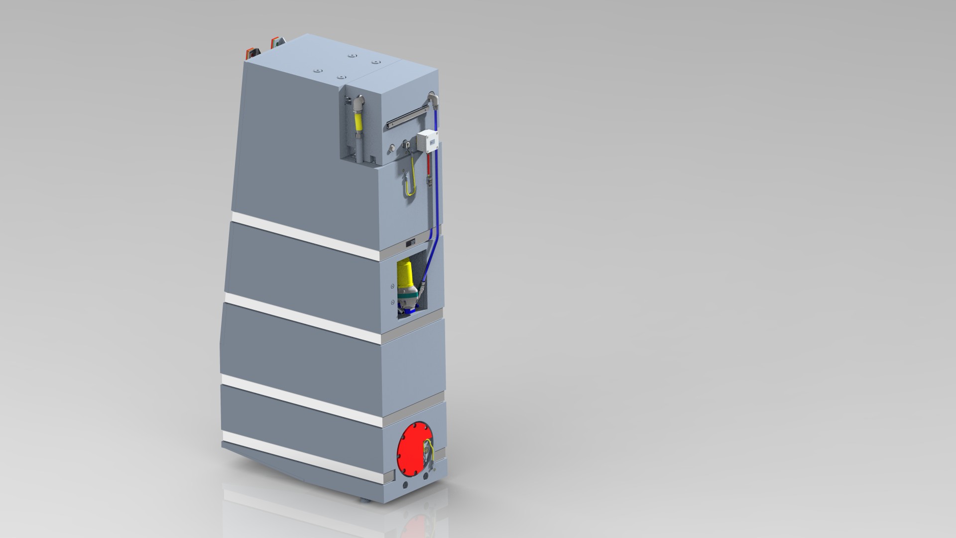 Control module with electrical connections and components.