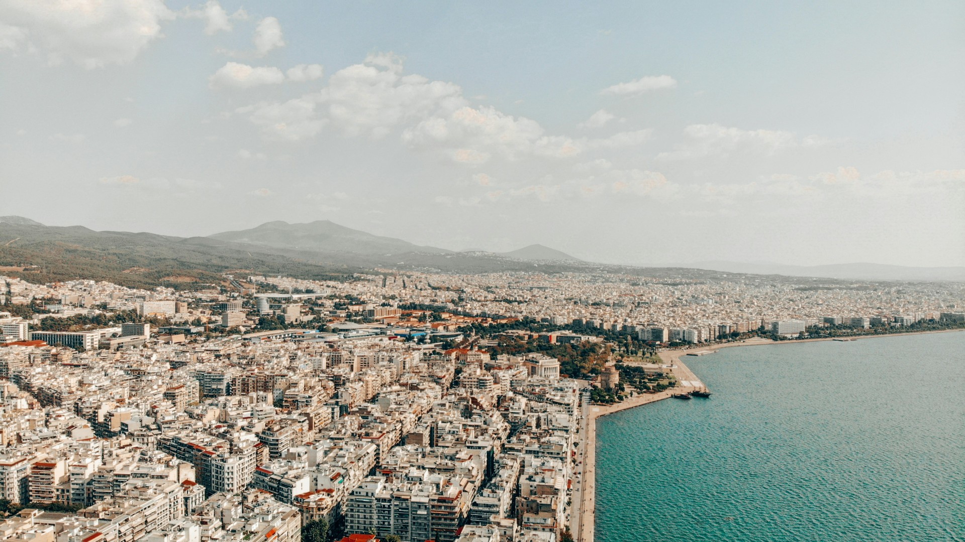 Top view of Thessaloniki, Greece