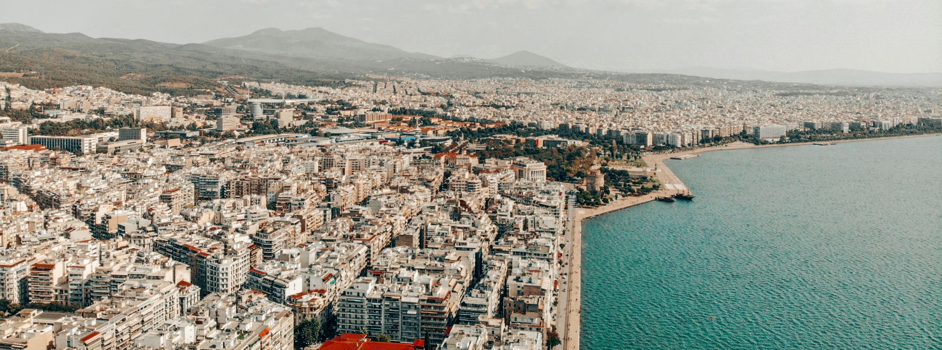 Top view of Thessaloniki, Greece