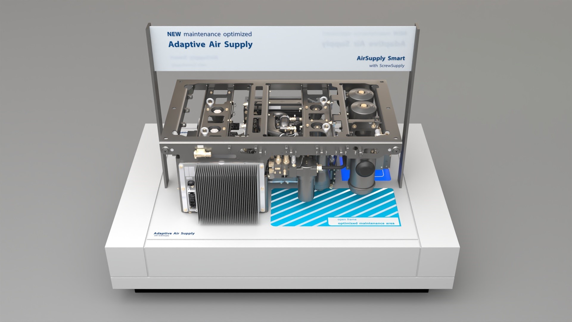 Adaptive air supply technology model on display.
