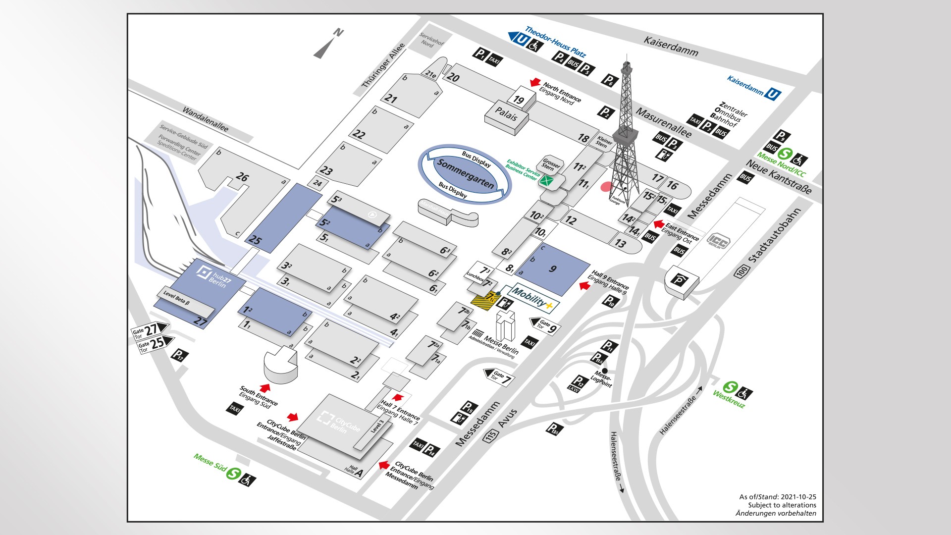 Messe Berlin event location map with facilities