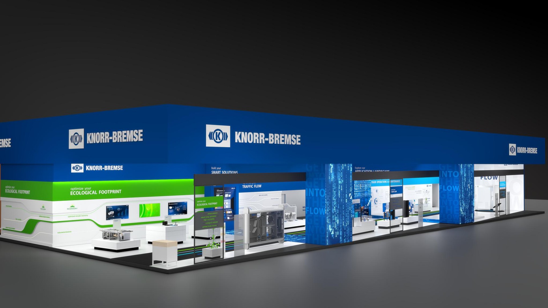 Knorr-Bremse trade show booth design showcasing technology.