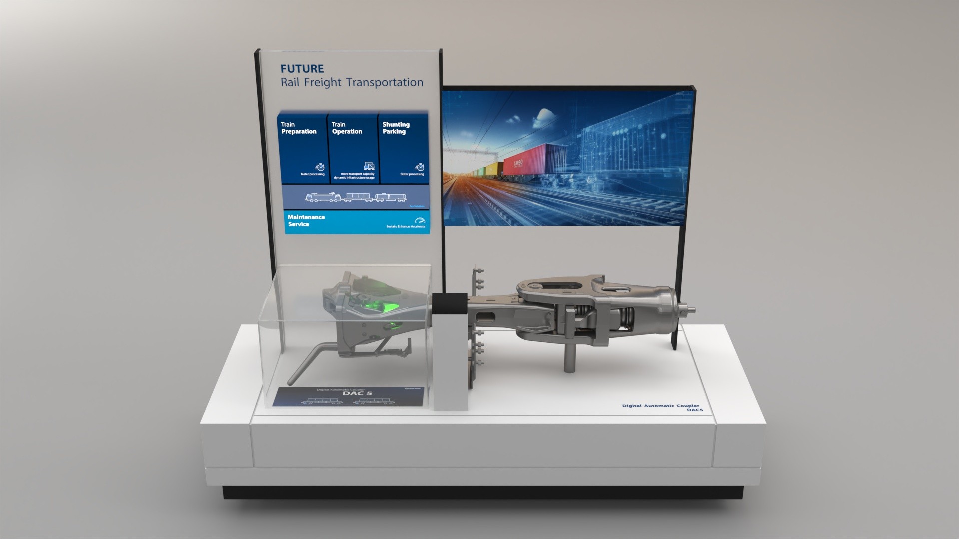 Digital automatic coupler display for rail freight