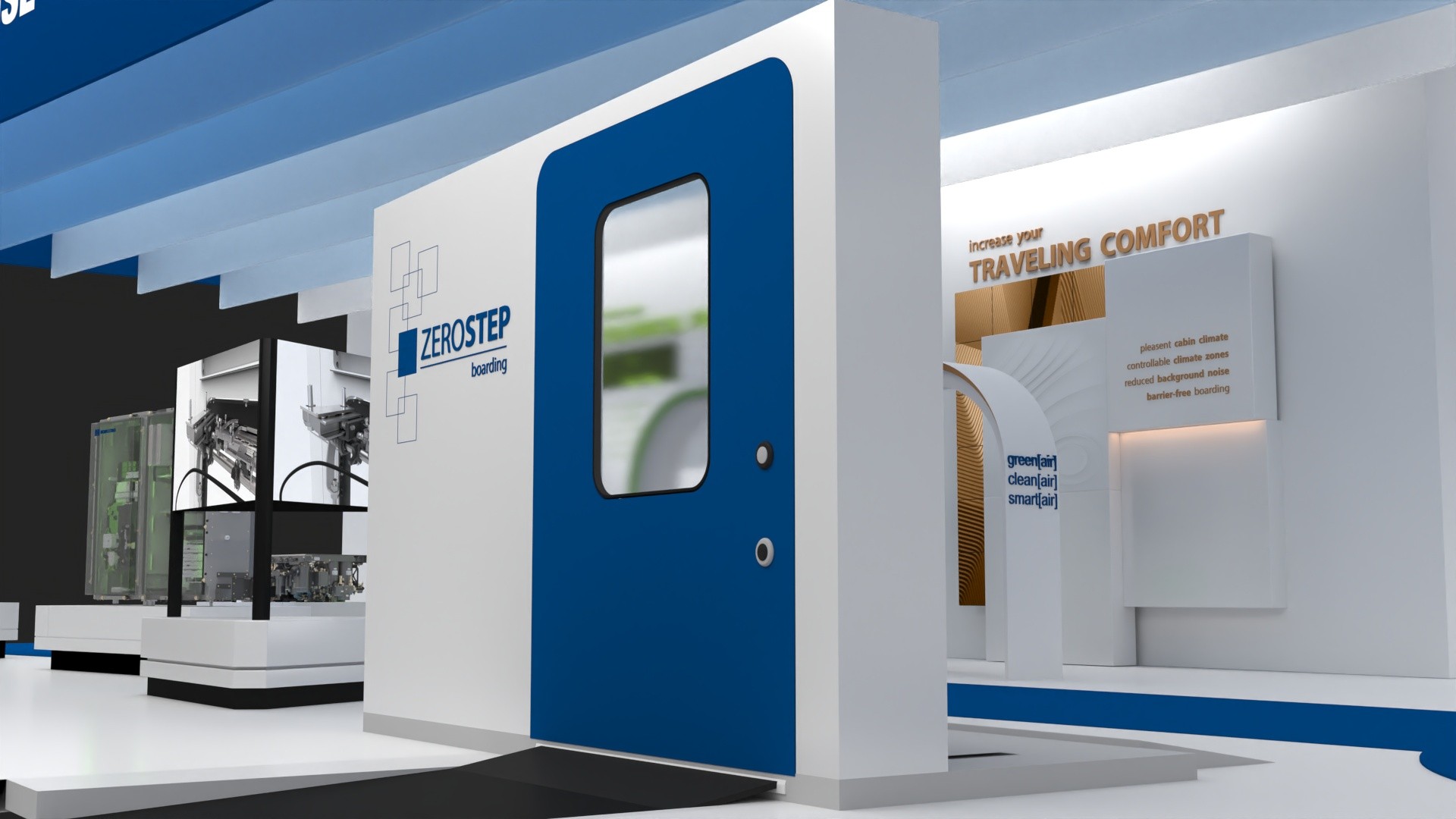 ZeroStep boarding display at industry exhibition.