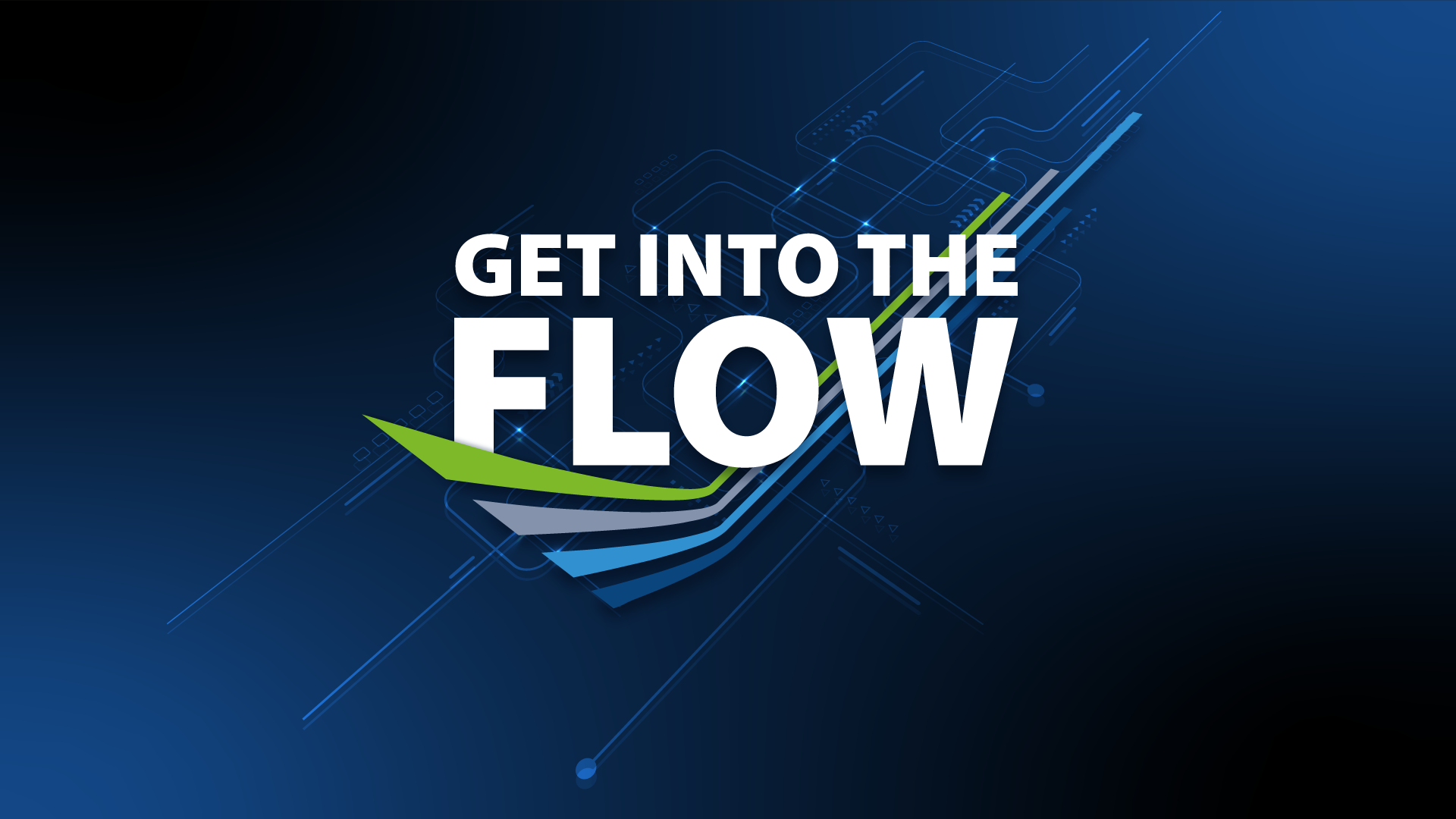 "Get into the flow graphic design illustration"