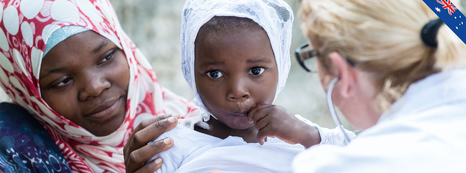 Mother and child during a medical consultation.