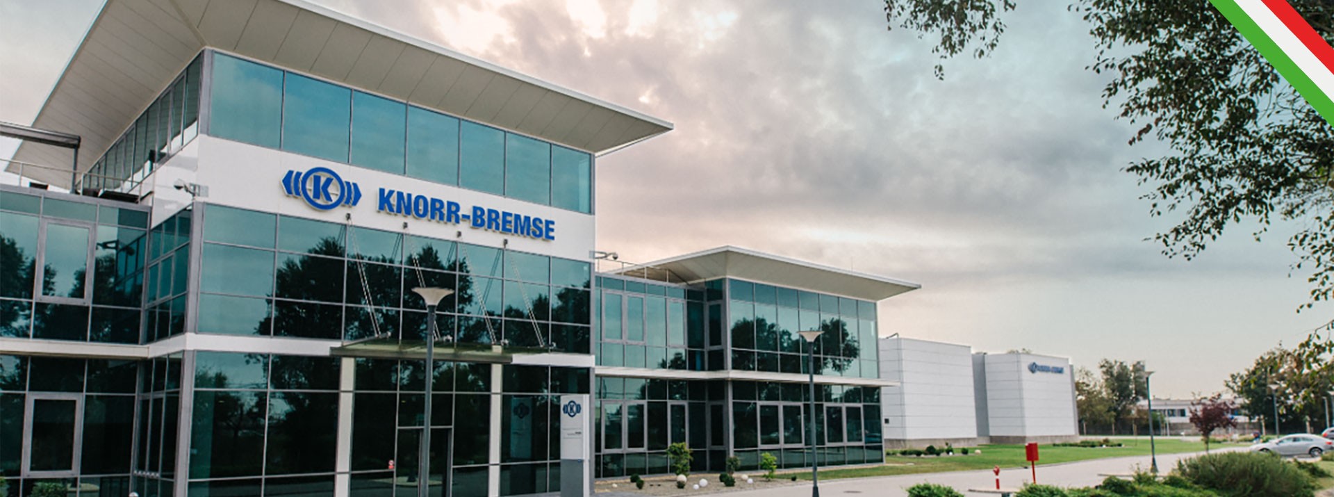 Knorr-Bremse modern office building exterior view.