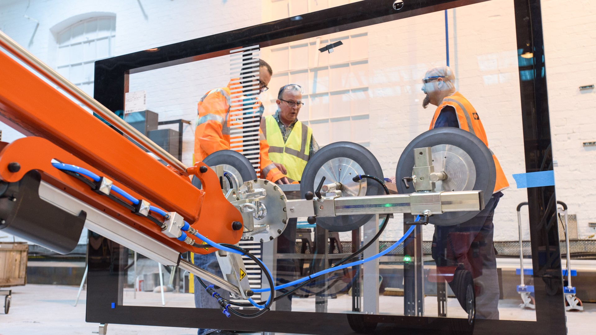 Technicians working with industrial equipment and machinery