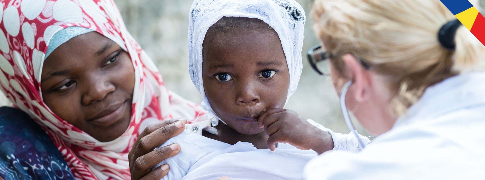 Mother and child at a health consultation.